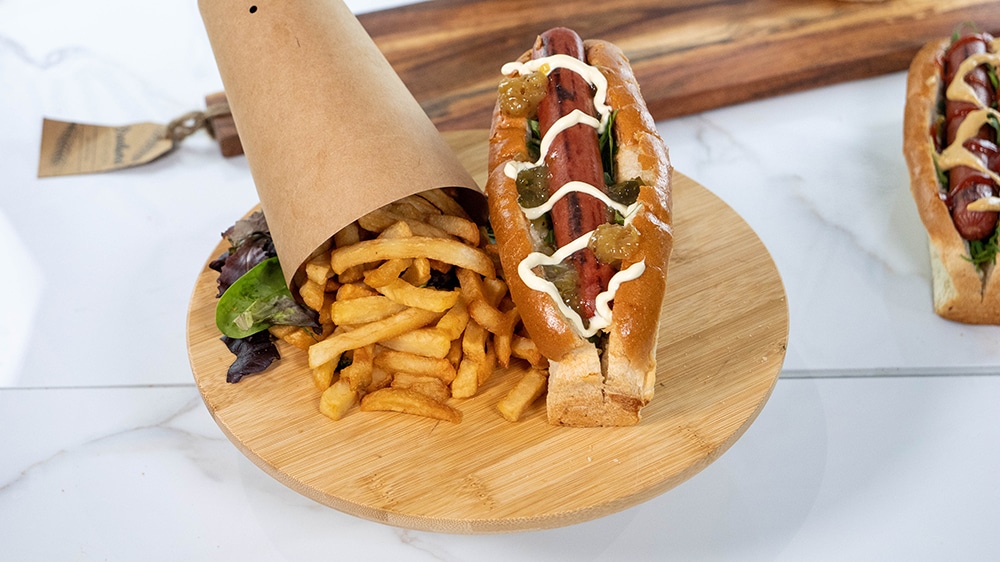 mon caribou carte sides hot-dog végétarien